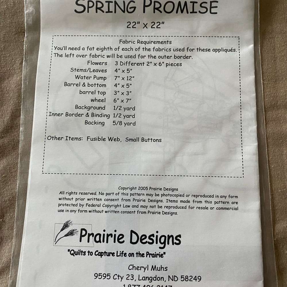 New-Prairie Designs Spring Promise Quilt Pattern - Picture 2 of 2